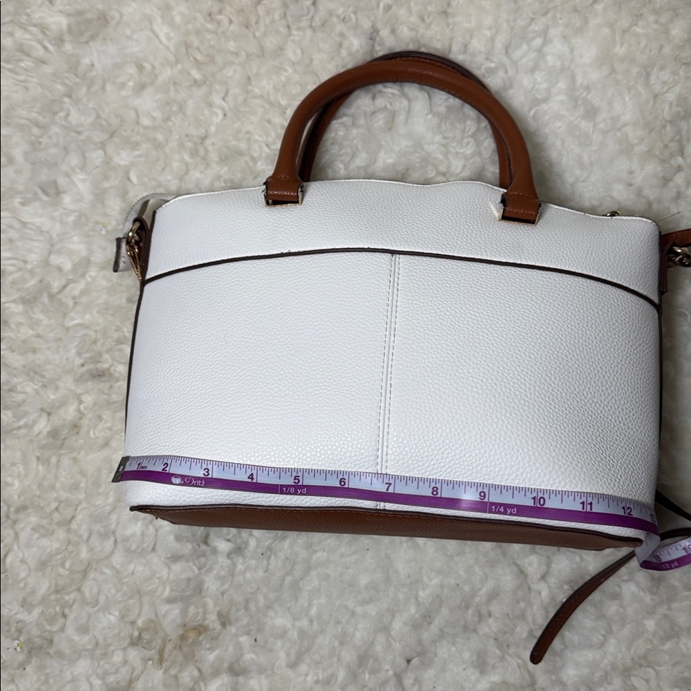 Anne Klein White and Brown Satchel - Picture 5 of 7